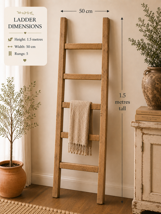 Rustic Wooden Towel or Blanket Ladder 1.5 metres (5 ft) tall