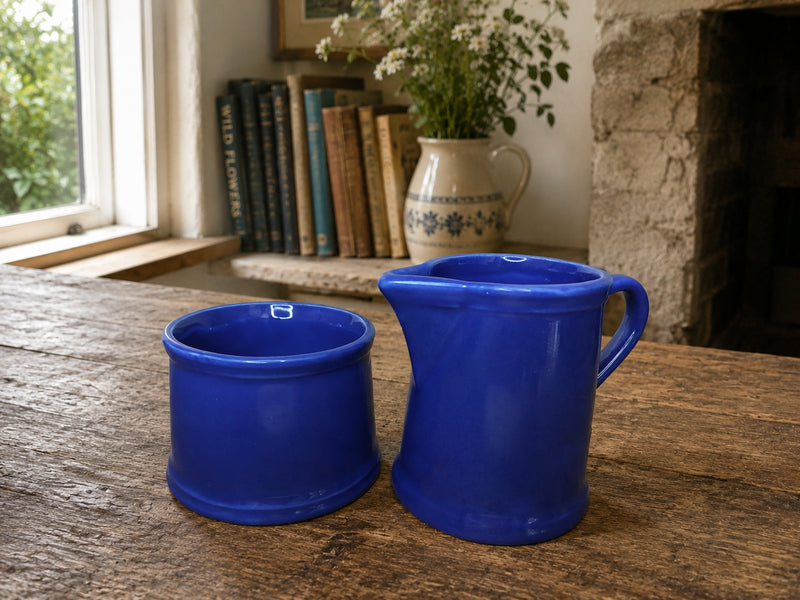 Vintage Arthur Wood Cobalt Blue Cream Jug & Sugar Bowl Set | English Pottery | Made in England