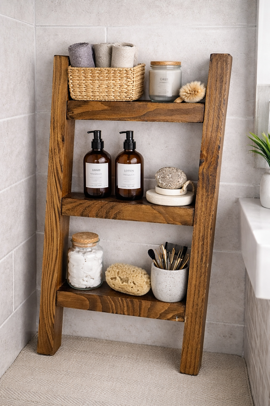 Rustic Mini Bathroom Display Ladder