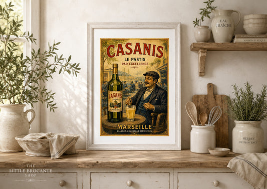 Casanis Le Pastis Vintage French Advertising Print | Marseille Pastis Wall Art | French Café Poster