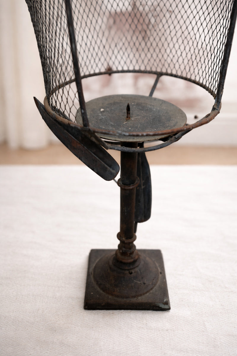 Vintage French Cast Iron Candle Holder
