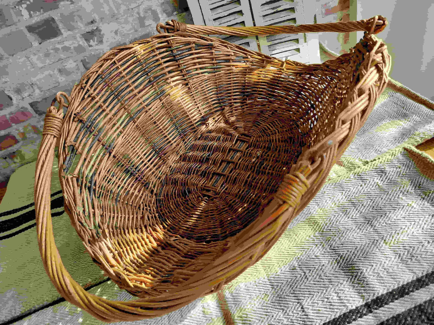 Large Vintage French Wicker Basket