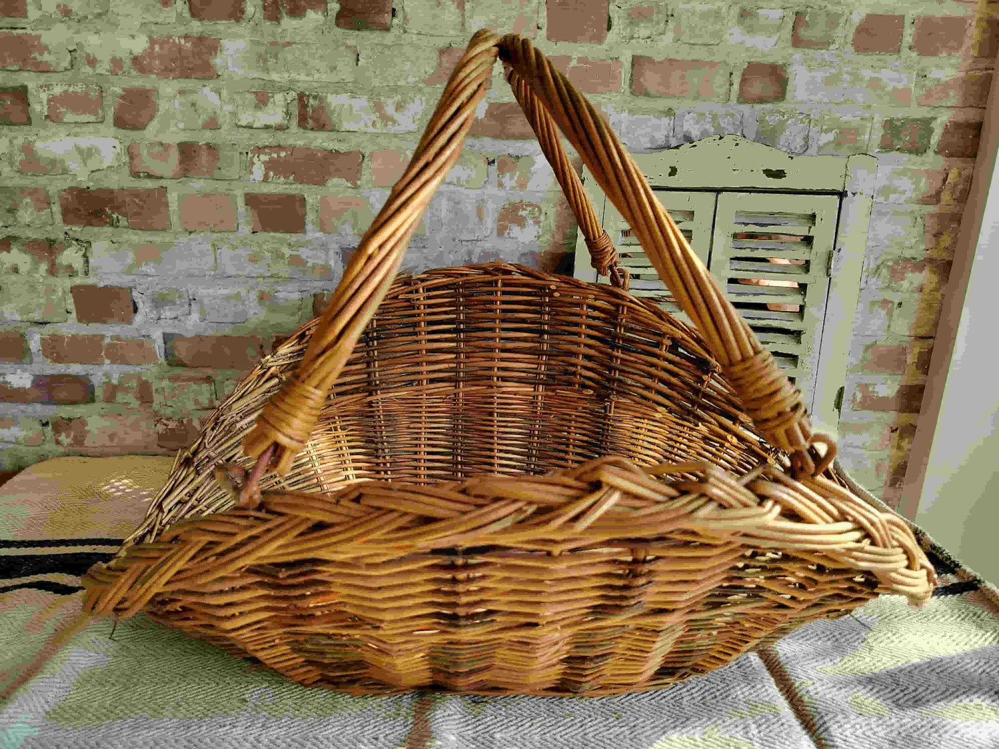 Large Vintage French Wicker Basket
