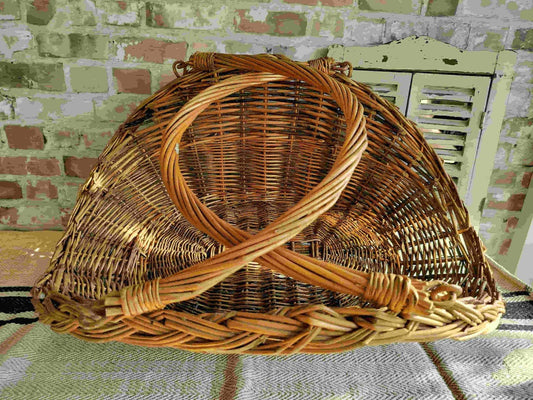 Large Vintage French Wicker Basket