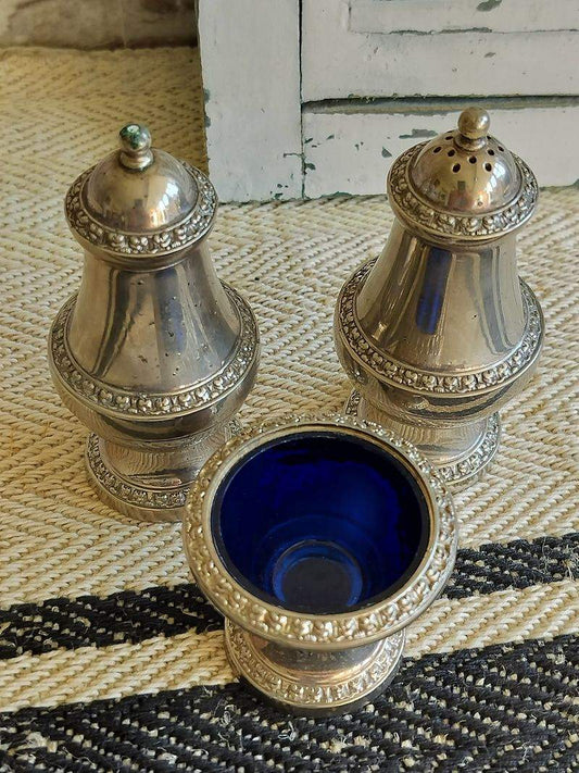 Antique IANTHE Silver Plated Cruet Set