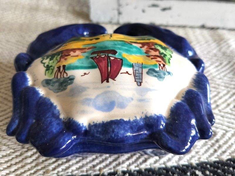 Vintage Breton Crab Shaped Pot