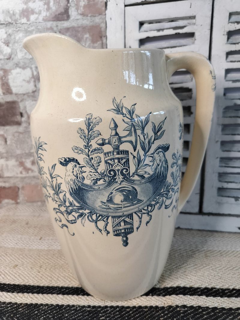 Antique French Jug / Pitcher depicting images from the First World War