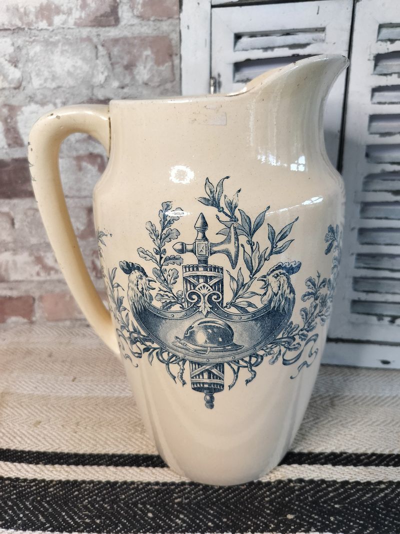 Antique French Jug / Pitcher depicting images from the First World War