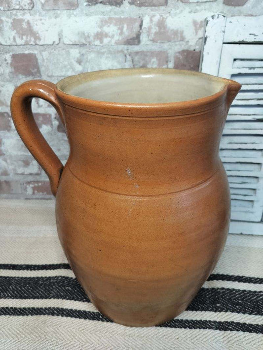 Antique 1930's Large French Glazed Stoneware Jug