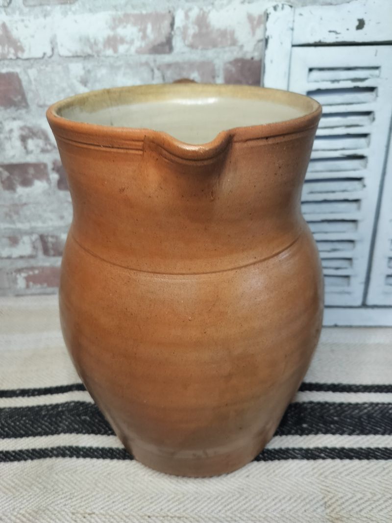 Antique 1930's Large French Glazed Stoneware Jug