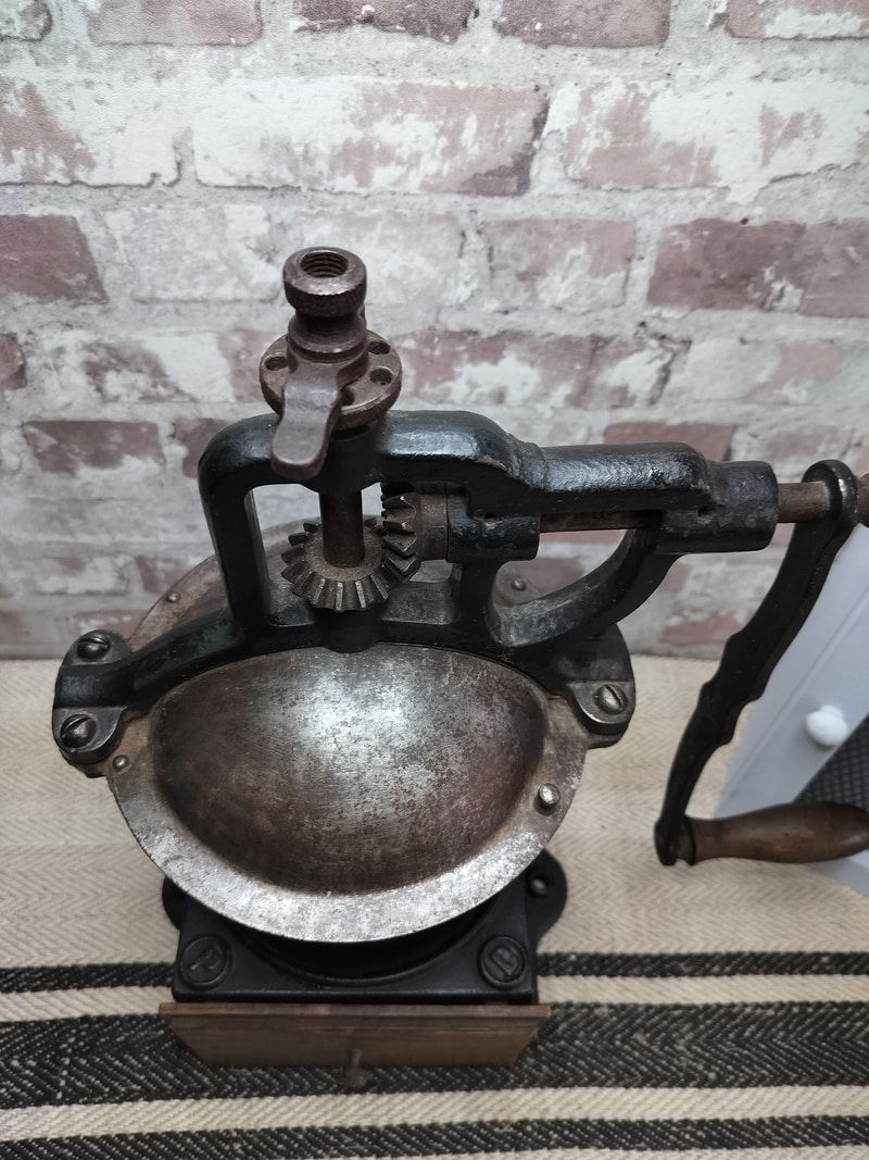 Antique French Large (Commercial) Cast Iron Coffee Grinder