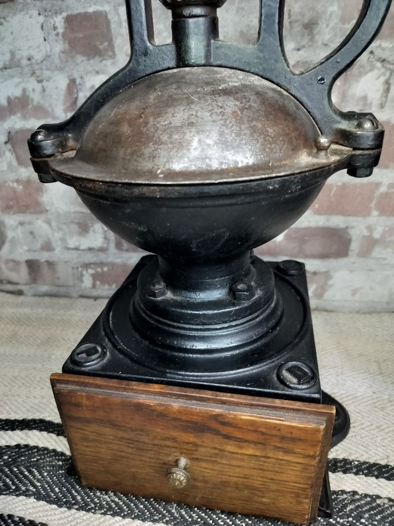 Antique French Large (Commercial) Cast Iron Coffee Grinder