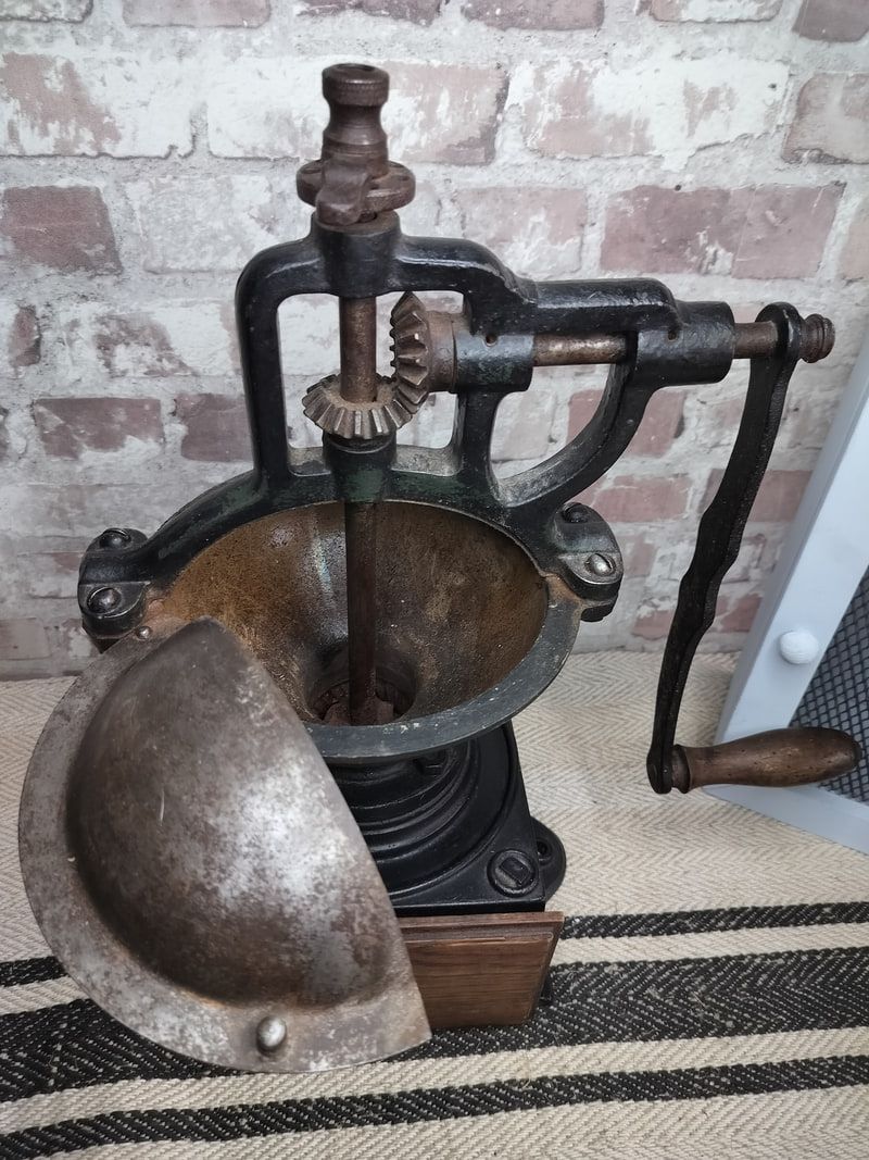 Antique French Large (Commercial) Cast Iron Coffee Grinder