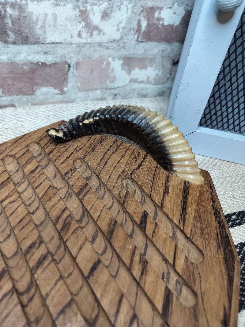 Antique Horn Decorated French Bread Cutting Board