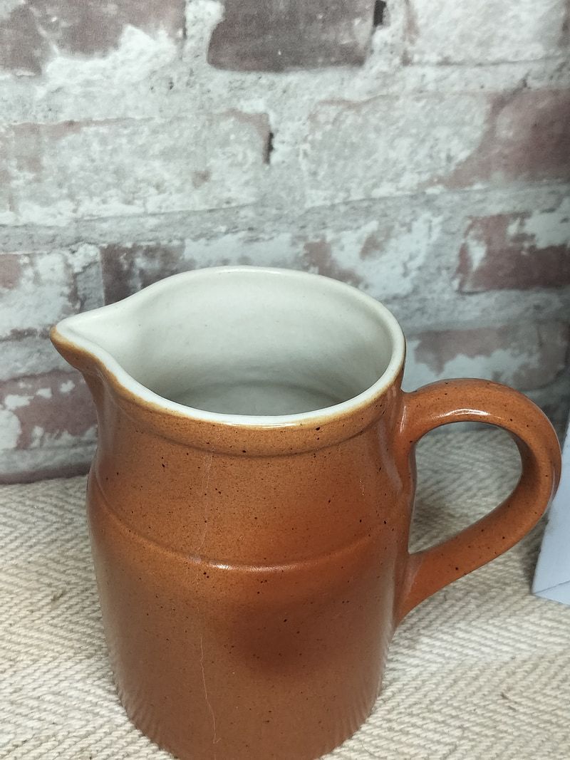 Handmade Vintage French Glazed Pottery Jug / Pitcher