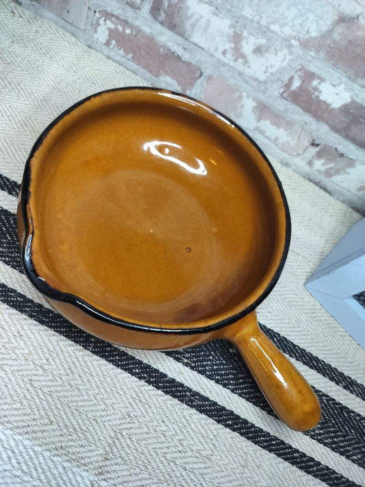Vintage French Glazed Ceramic Stoneware Casserole Pot