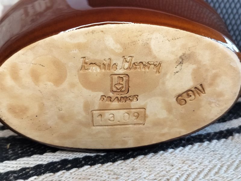 Vintage Emile Henry French Glazed Ceramic Terrine Dish
