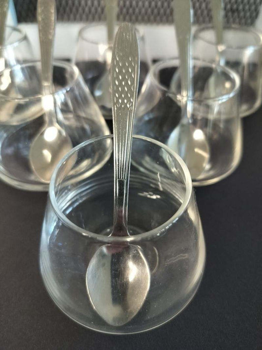 Vintage French Amuse Bouche / Dessert Bowls with Spoons
