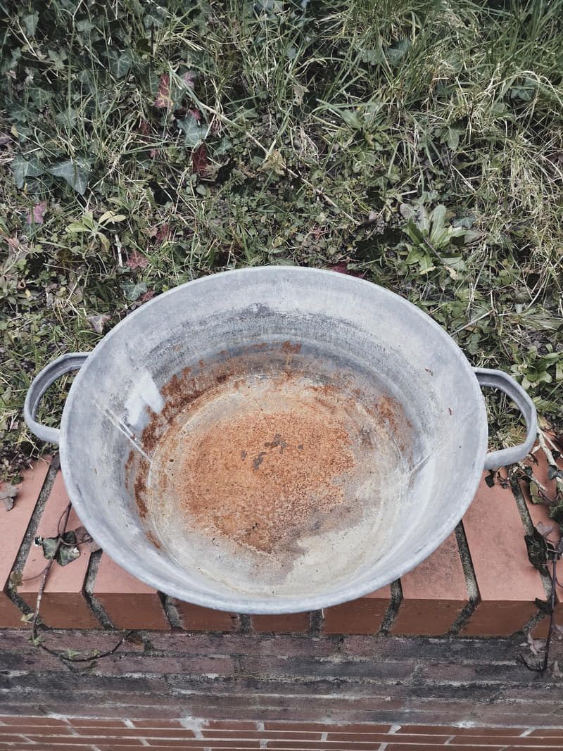 French Vintage Galvanised Metal Washbasin / Planter