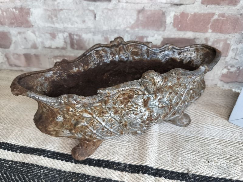 Antique French Cast Iron Jardiniere Planter