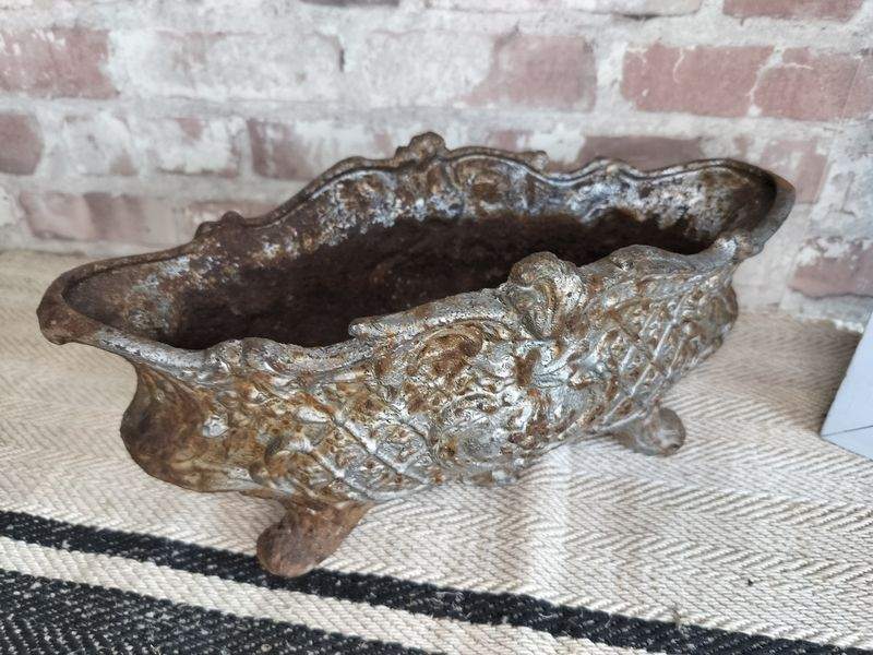 Antique French Cast Iron Jardiniere Planter
