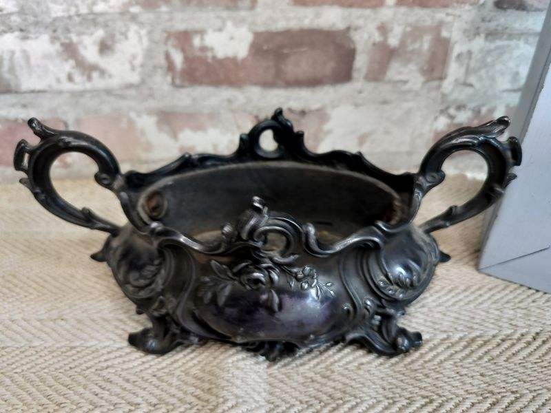 Antique French Louis XVth style Ornate Metal Jardiniere c. late 1800's
