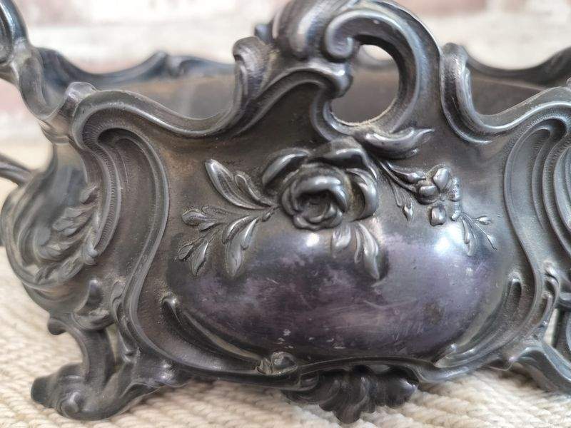 Antique French Louis XVth style Ornate Metal Jardiniere c. late 1800's