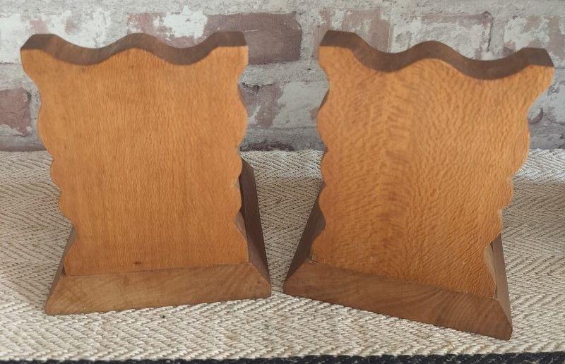 Pair of Vintage French Wooden Book Ends