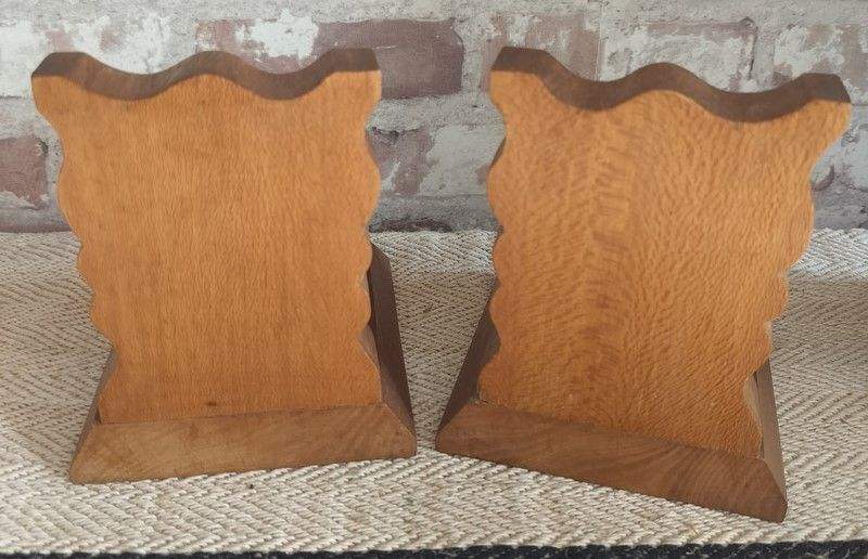 Pair of Vintage French Wooden Book Ends