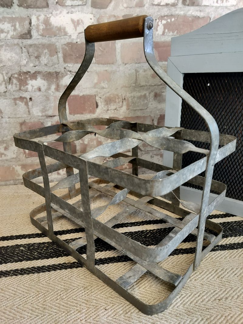 Vintage French Milk Bottle Holder
