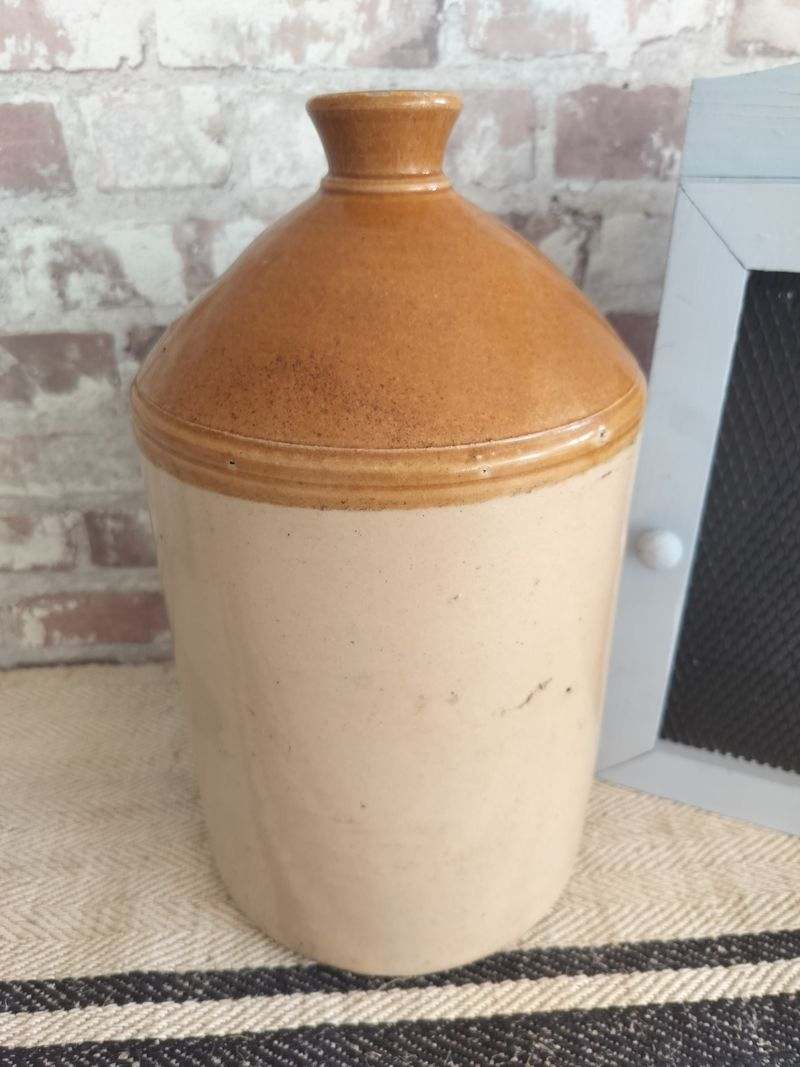 Antique Salt Glazed Stoneware Flagon c.1860