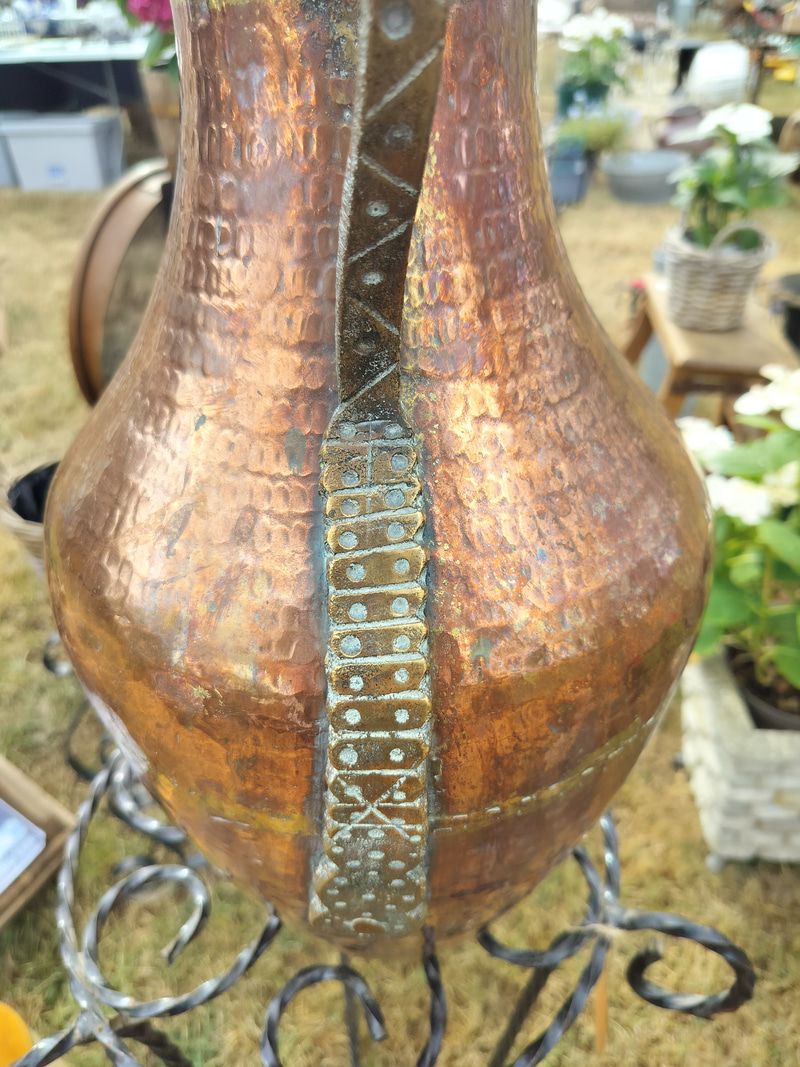 Antique French Hammered Copper Water Jug c.1830