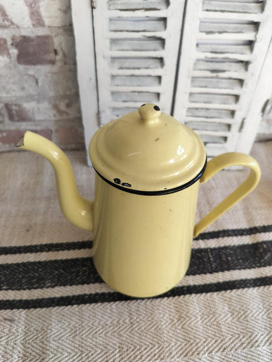 Vintage French enamel coffee pot