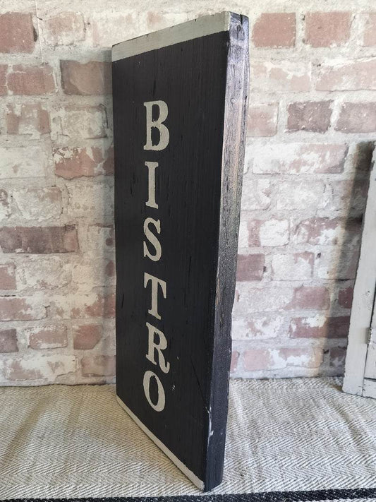 Black & White Handmade Wooden Bistro Sign