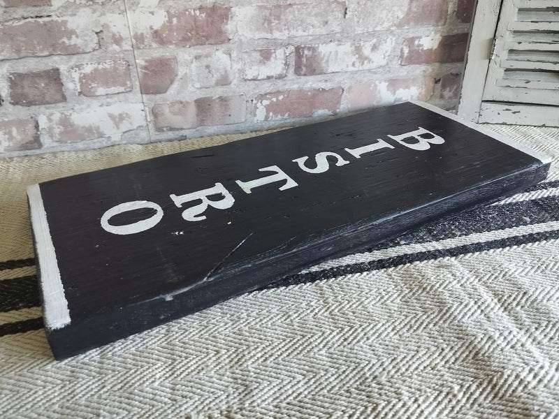 Black & White Handmade Wooden Bistro Sign