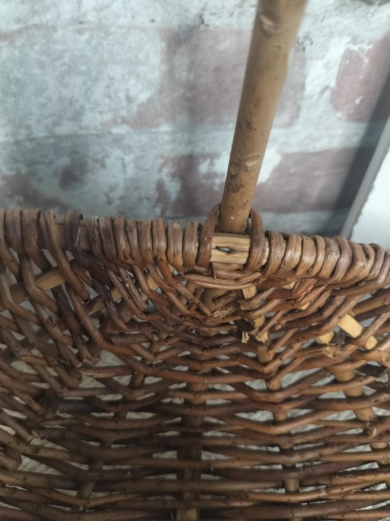 Vintage French Wicker Gathering Basket