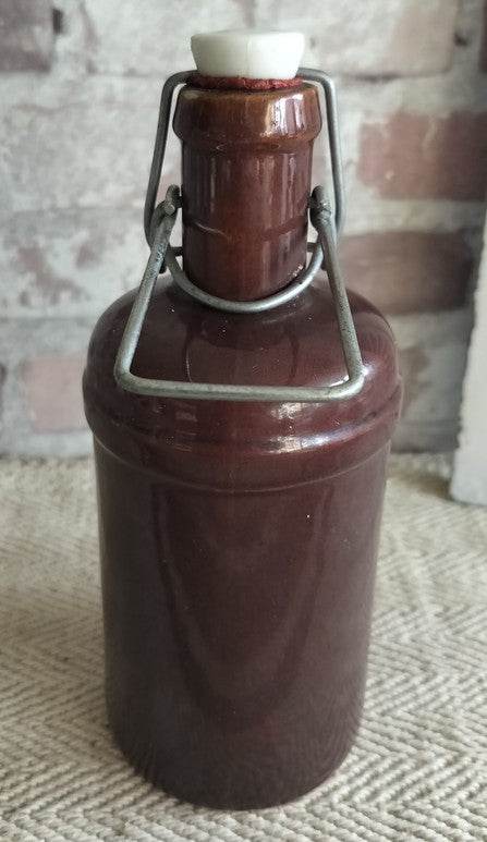 Vintage French Stoneware Bottle with Swing Top Stopper