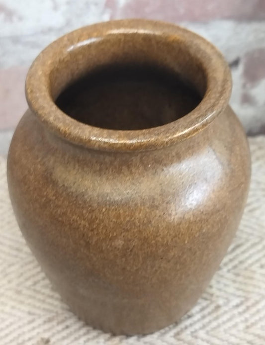 Vintage French Glazed Stoneware Mustard Pot