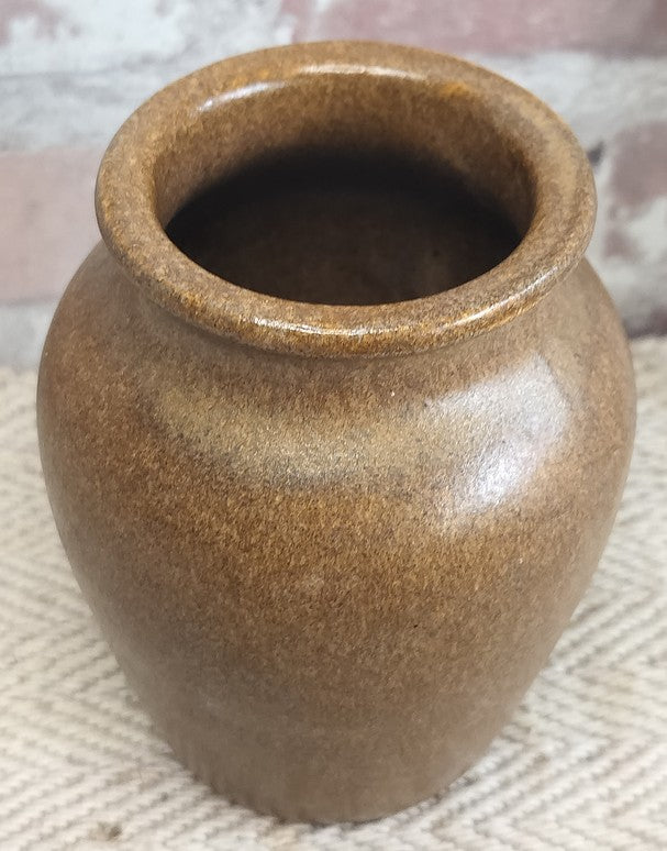 Vintage French Glazed Stoneware Mustard Pot