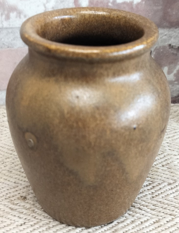 Vintage French Glazed Stoneware Mustard Pot