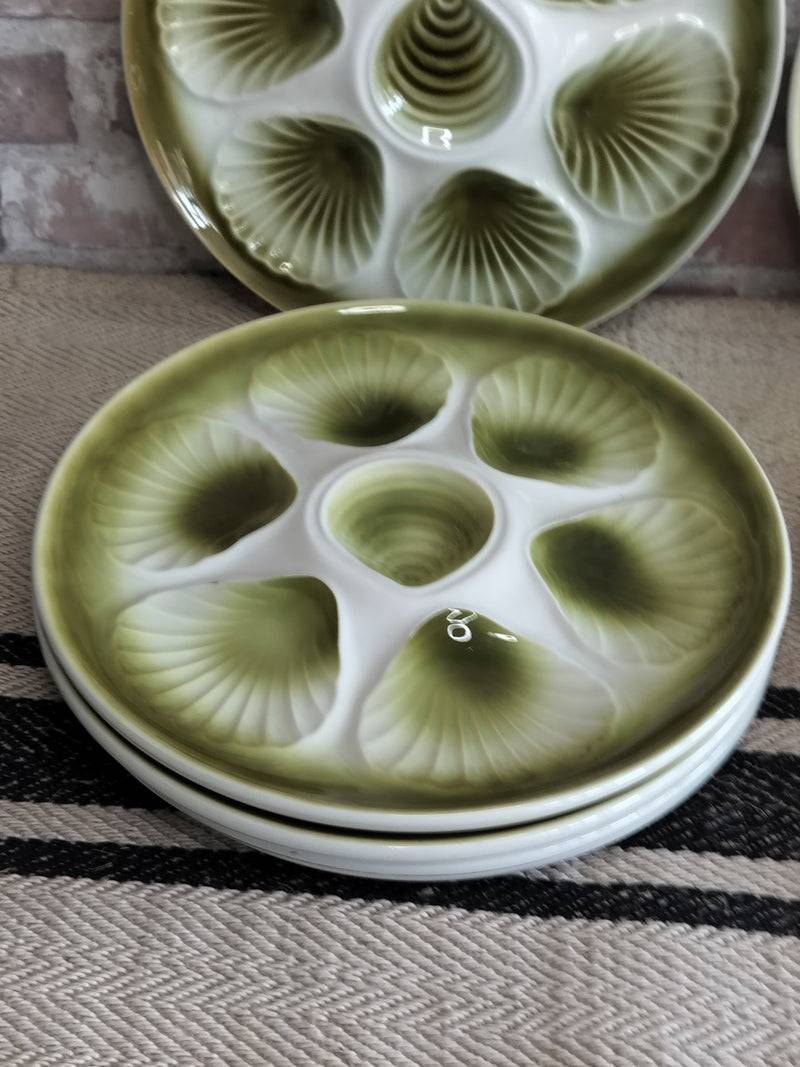 Set of 10 Vintage Moulin des Loups French Oyster Plates