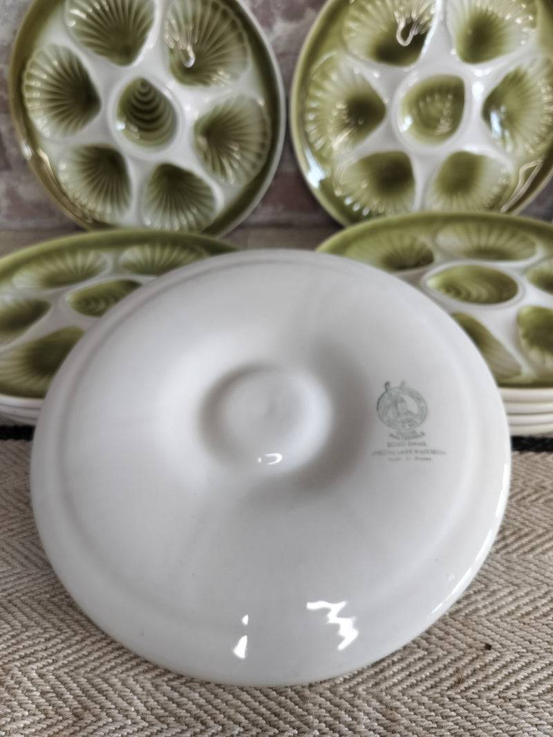 Set of 10 Vintage Moulin des Loups French Oyster Plates