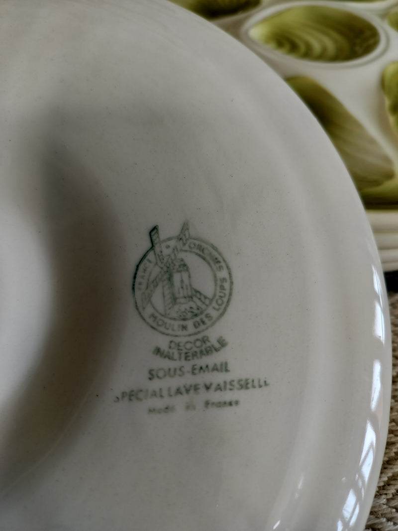 Set of 10 Vintage Moulin des Loups French Oyster Plates