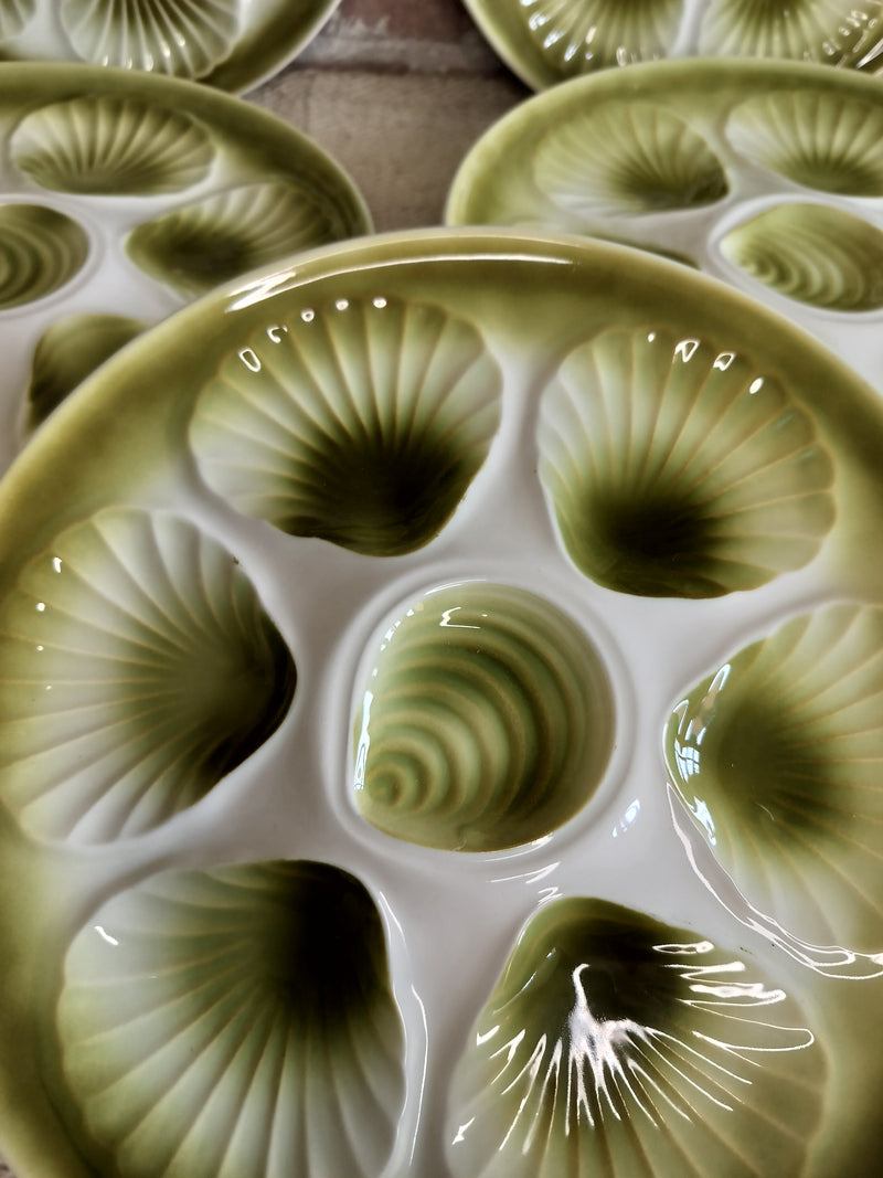 Set of 10 Vintage Moulin des Loups French Oyster Plates