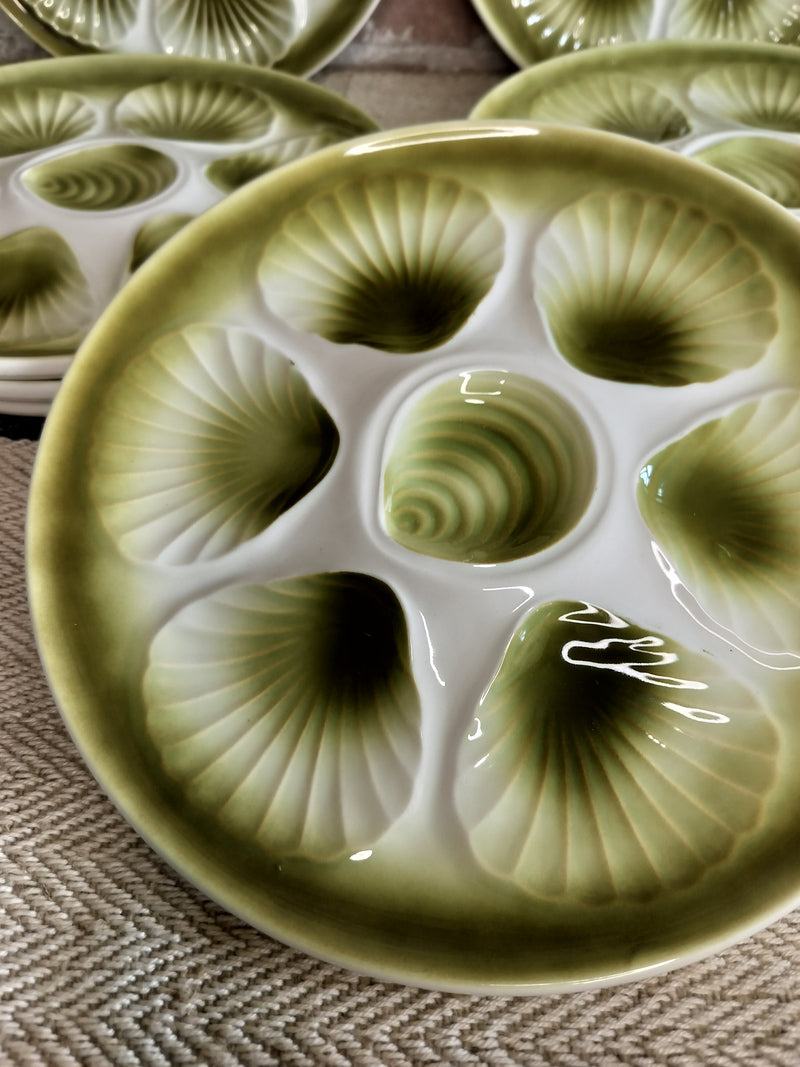 Set of 10 Vintage Moulin des Loups French Oyster Plates