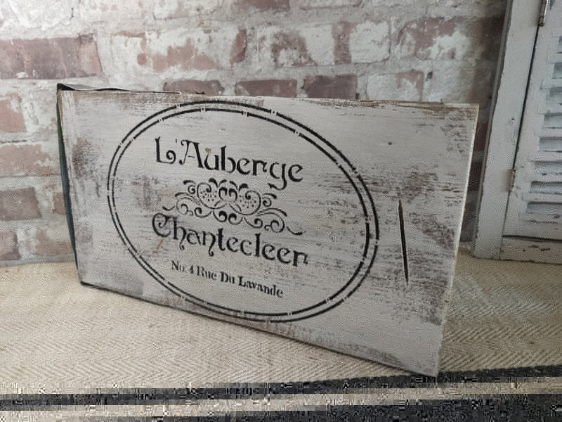 Upcycled Handmade Wooden Auberge Chantecleer Sign