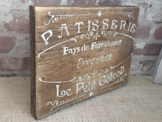 Upcycled Handmade Wooden Patisserie Sign