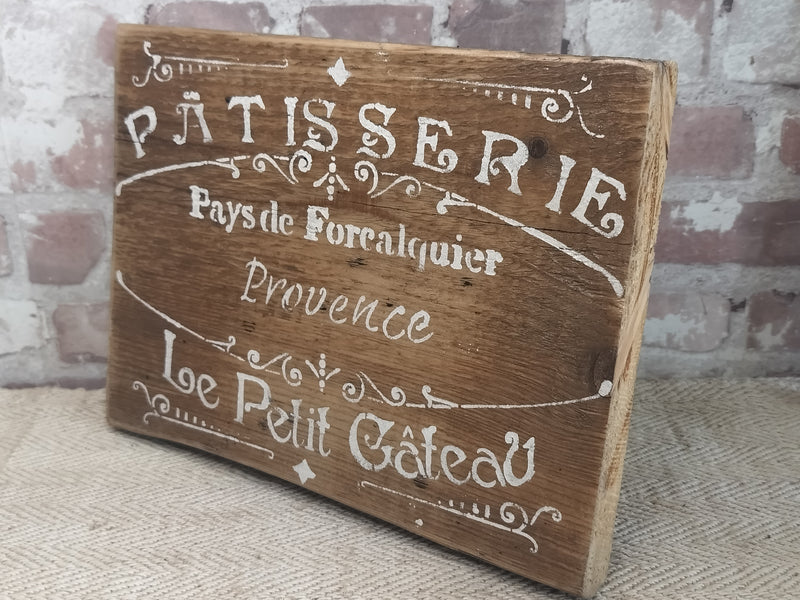 Upcycled Handmade Wooden Patisserie Sign
