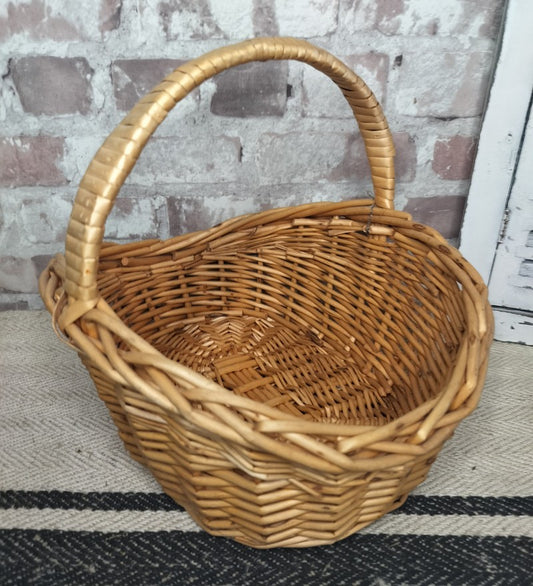 Vintage Wicker Basket with Handle