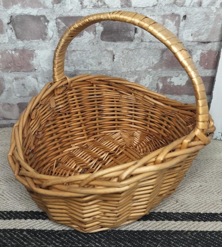 Vintage Wicker Basket with Handle